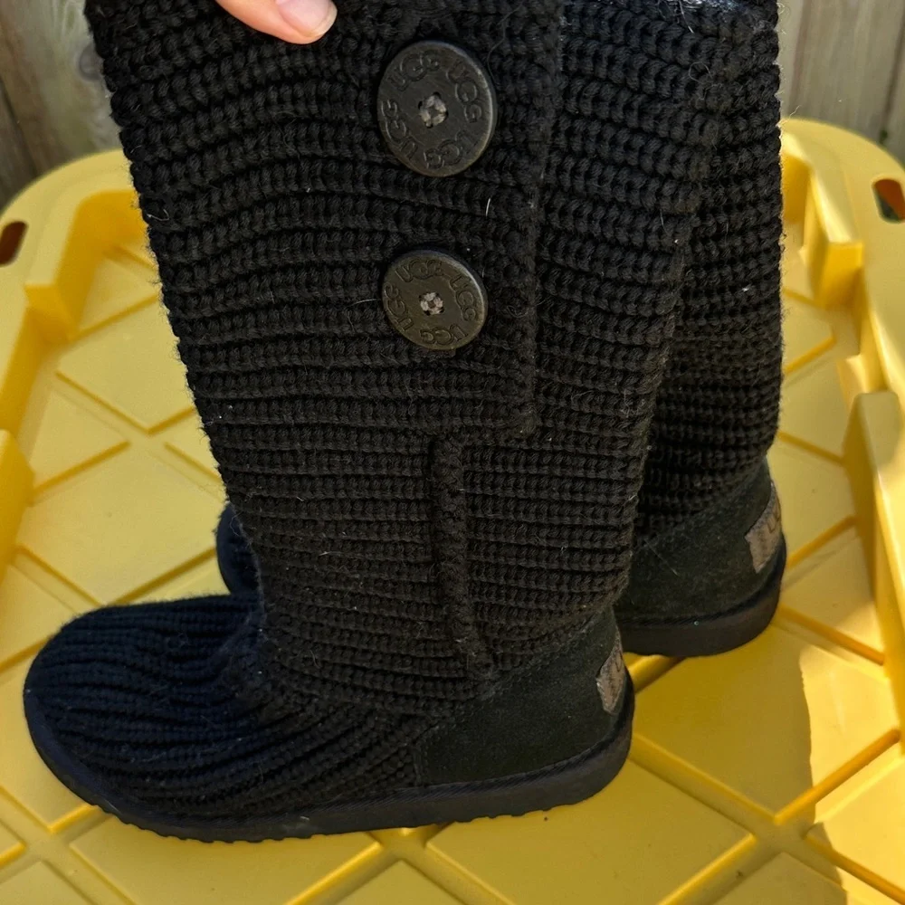 UGG Black Knit Kids Boots